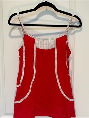 Gentle Fawn Red Tank with White Rope-Style Trim